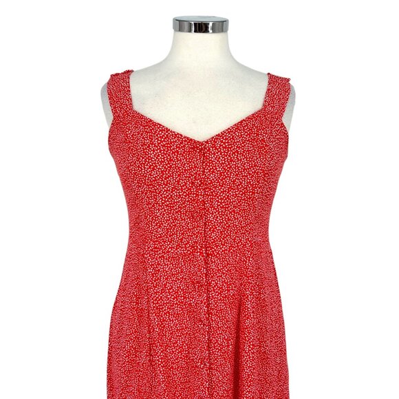 & Other Stories Red Floral Sleeveless Mini Summer Dress Size 10 - Picture 2 of 13